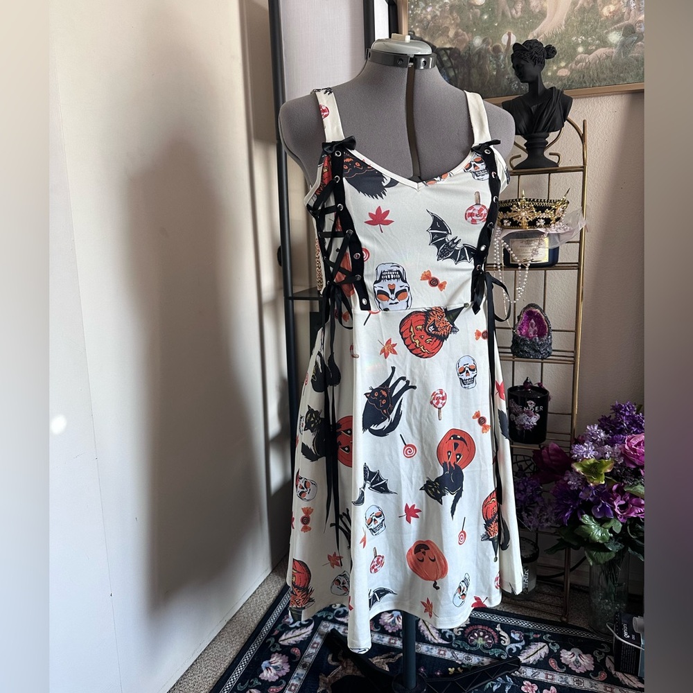 Halloween-Themed White Dress